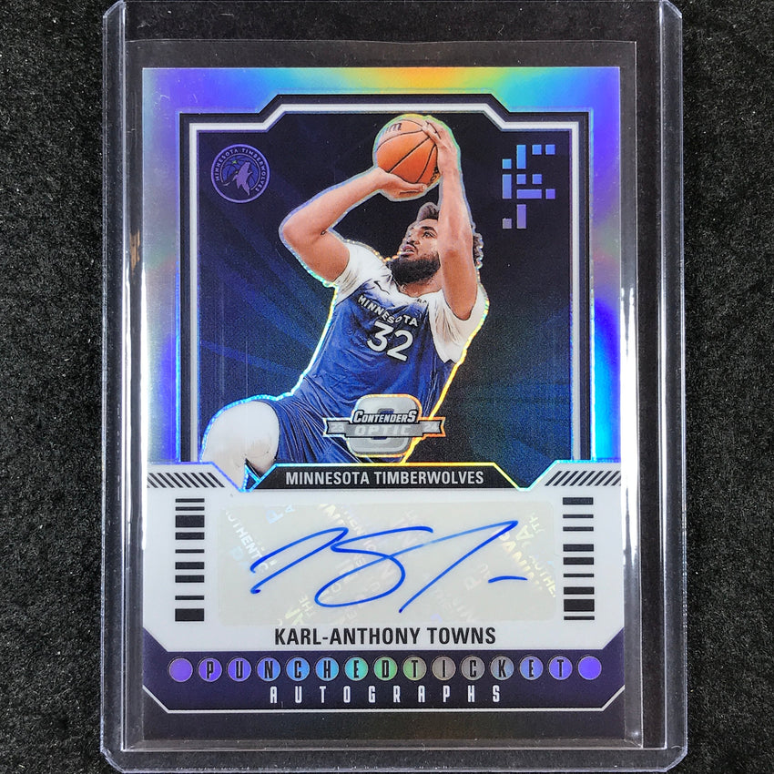 2023-24 Contenders Optic KARL-ANTHONY TOWNS Punched Ticket Auto Silver 2/75