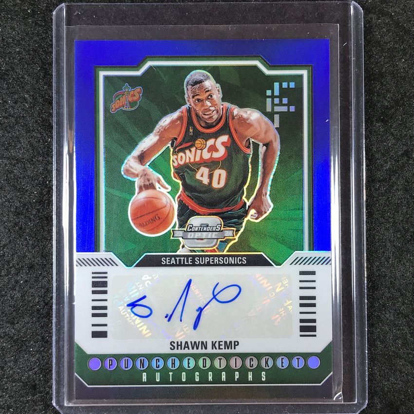 2023-24 Contenders Optic SHAWN KEMP Punched Ticket Auto Blue 64/75