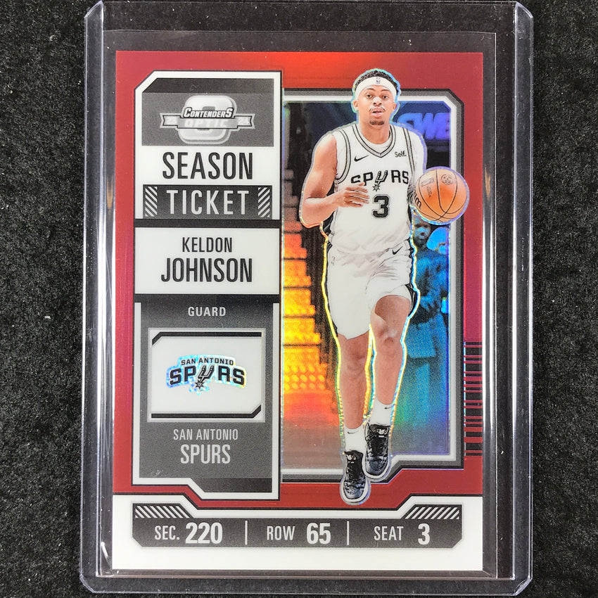 2023-24 Contenders Optic KELDON JOHNSON Season Ticket Red #80