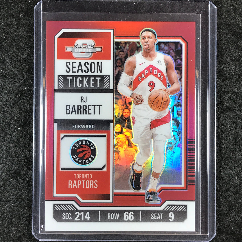 2023-24 Contenders Optic RJ BARRETT Season Ticket Red #85