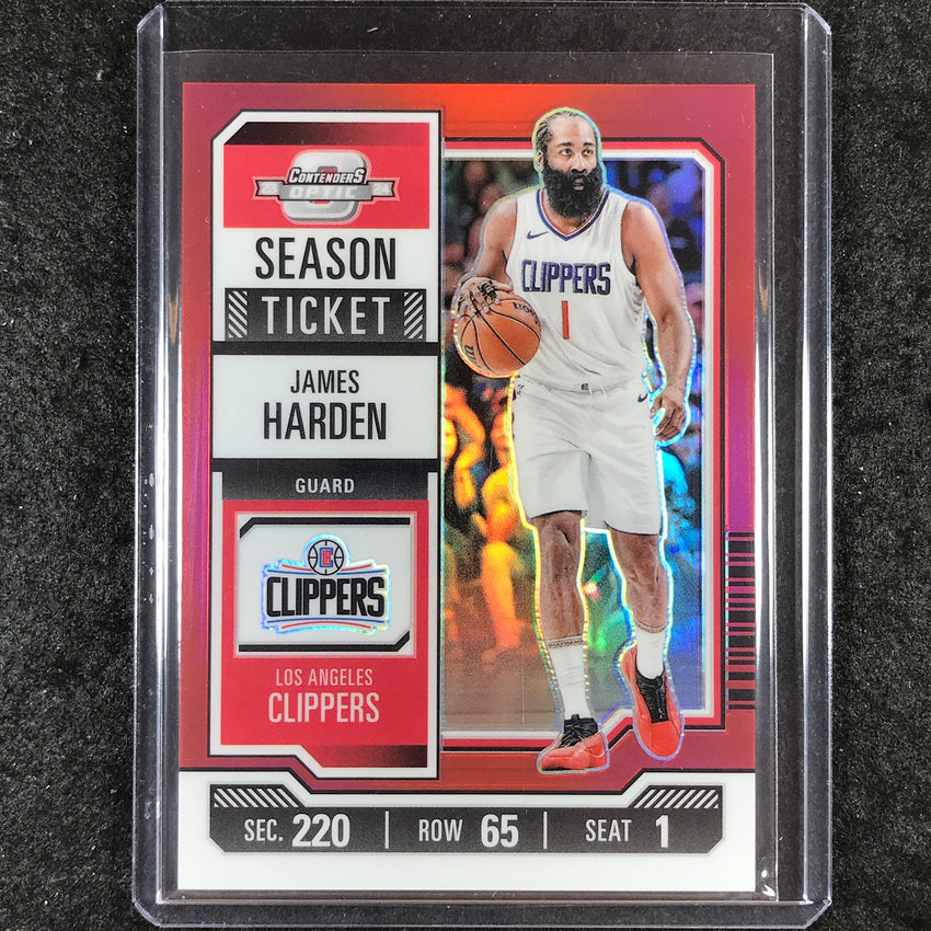 2023-24 Contenders Optic JAMES HARDEN Season Ticket Red #14