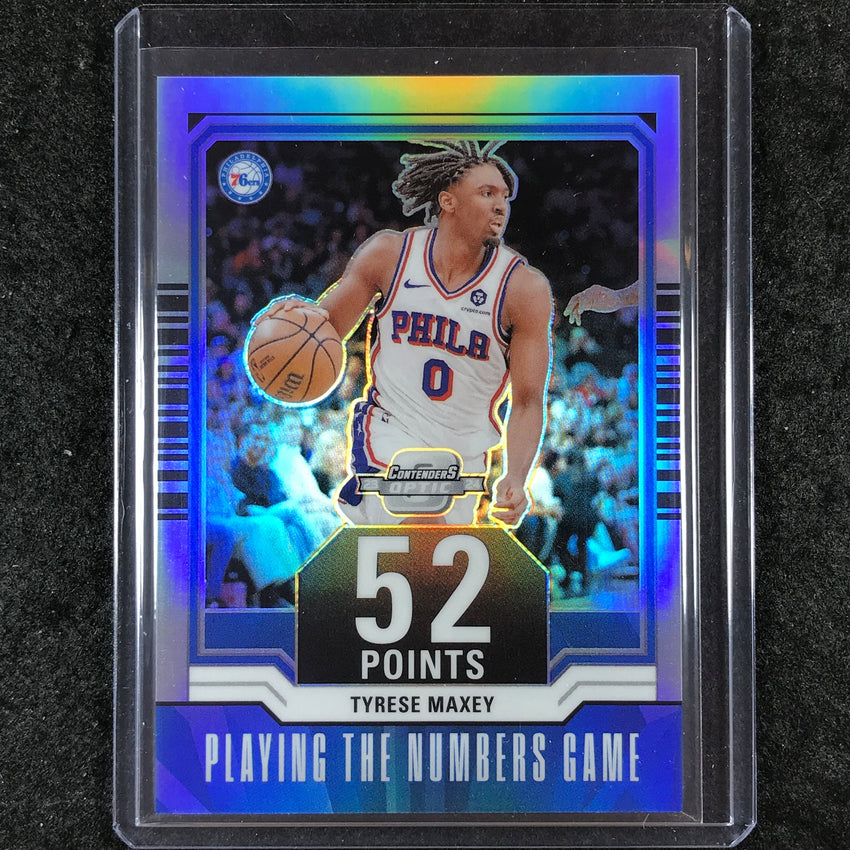 2023-24 Contenders Optic TYRESE MAXEY Playing The Numbers Game Silver #8