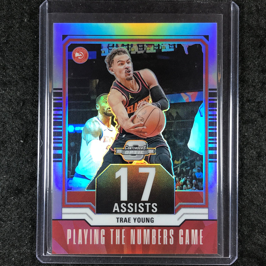 2023-24 Contenders Optic TRAE YOUNG Playing The Numbers Game Silver #22