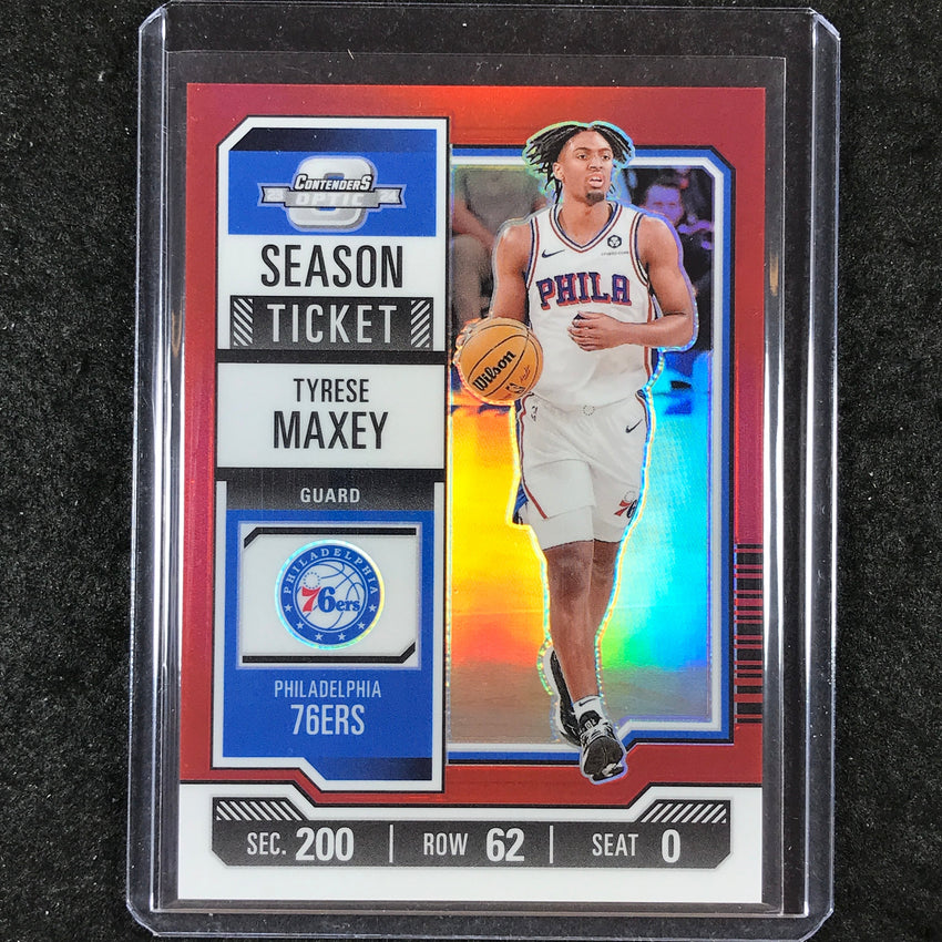 2023-24 Contenders Optic TYRESE MAXEY Season Ticket Red #19