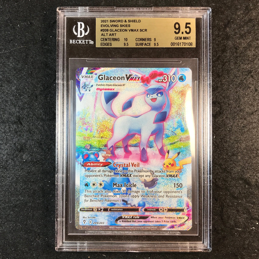 BGS 9.5 Glaceon VMAX - 209/203 - Secret Alternate Art Evolving Skies 108