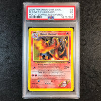 PSA 1 Blaine's Charizard - 2/132 - 2000 Holo Gym Challenge Corrected Symbol  697