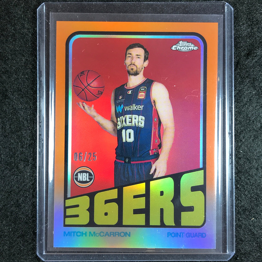 2022-23 Topps Chrome NBL MITCH MCCARRON 1972 Topps Retro Orange 6/25