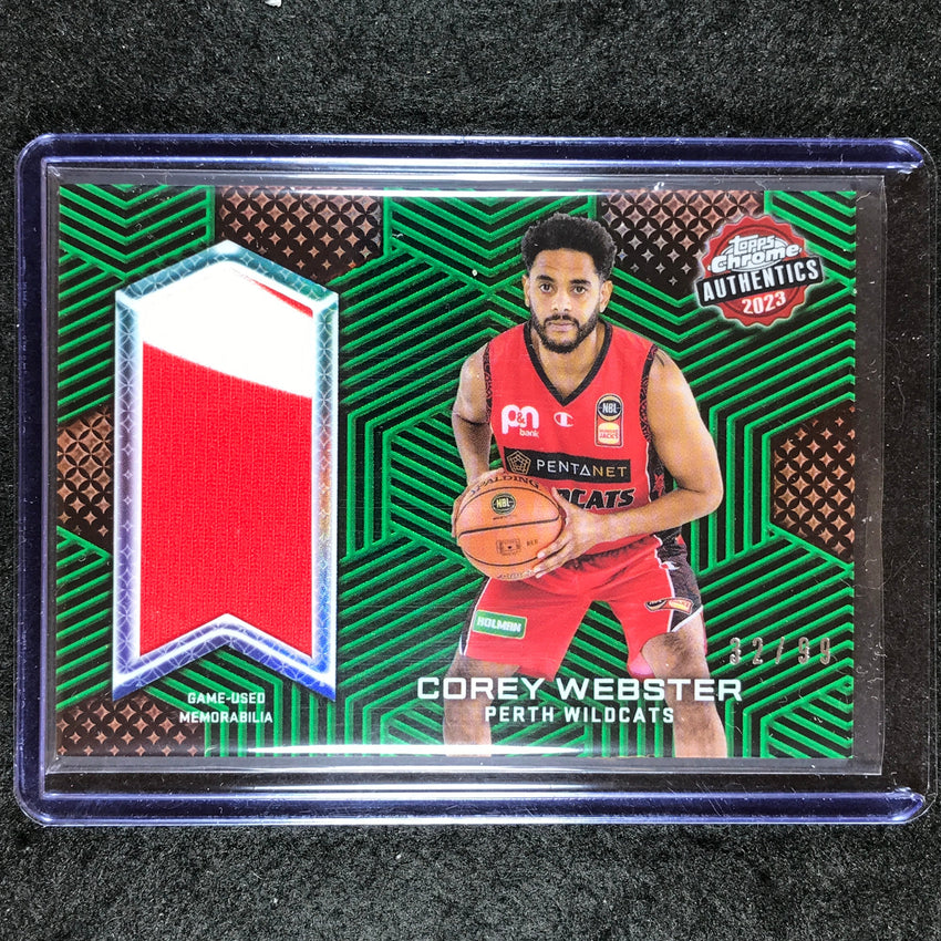 2022-23 Topps Chrome NBL COREY WEBSTER Authentics Jersey Relic Green 32/99