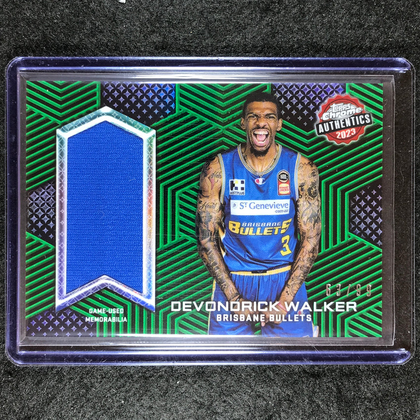 2022-23 Topps Chrome NBL DEVONDRICK WALKER Authentics Jersey Relic Green 63/99