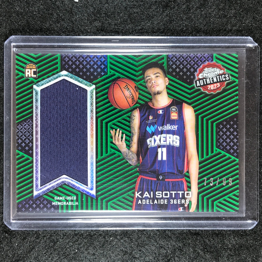 2022-23 Topps Chrome NBL KAI SOTTO Authentics Rookie Jersey Relic Green 73/99