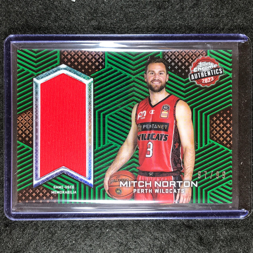 2022-23 Topps Chrome NBL MITCH NORTON Authentics Jersey Relic Green 97/99