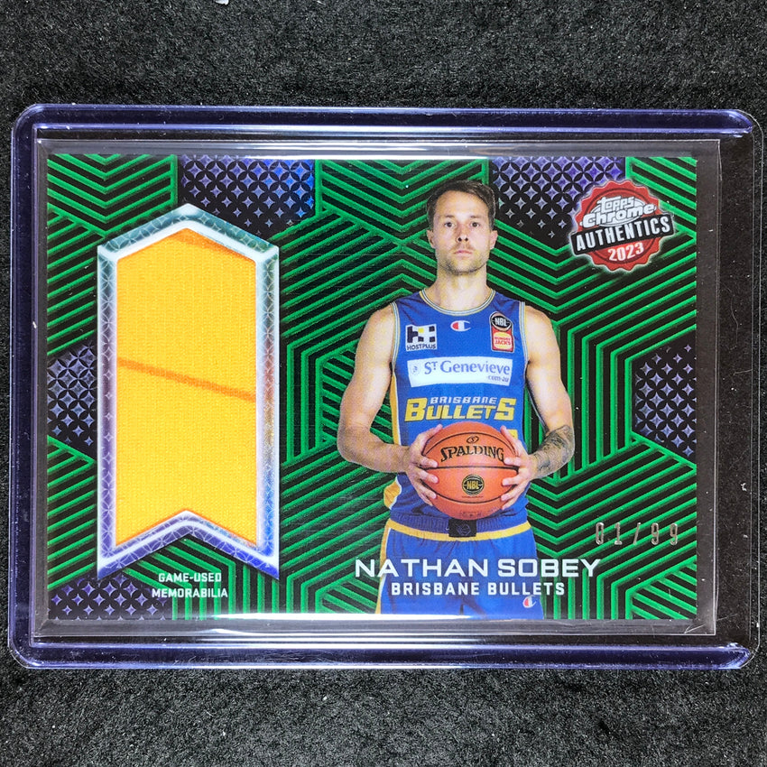 2022-23 Topps Chrome NBL NATHAN SOBEY Authentics Jersey Relic Green 1/99