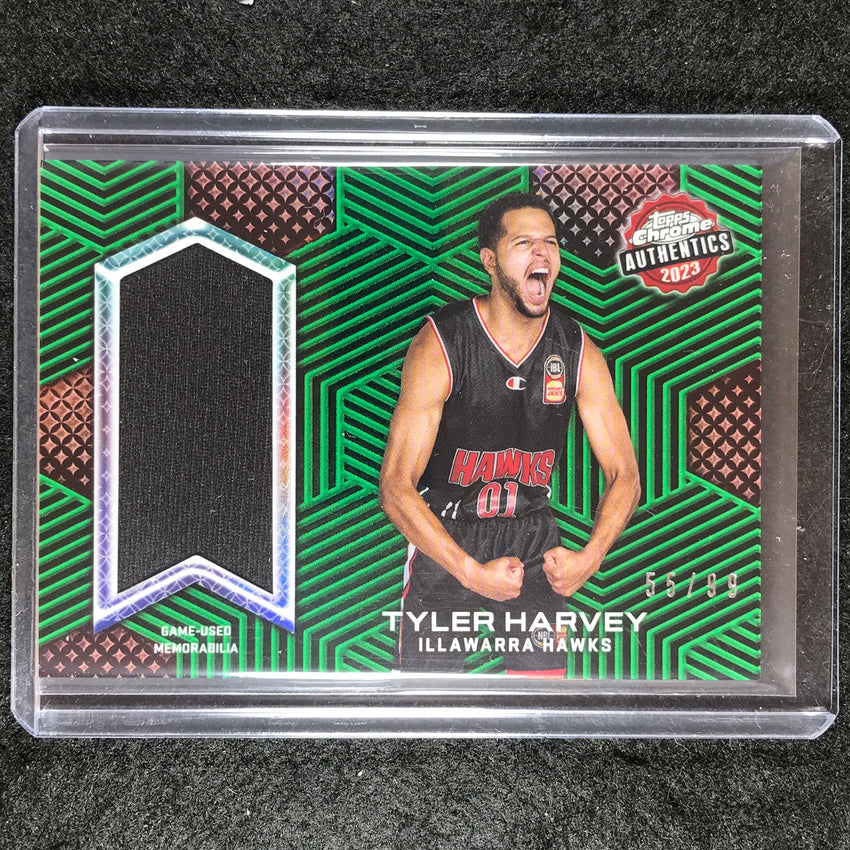 2022-23 Topps Chrome NBL TYLER HARVEY Authentics Jersey Relic Green 55/99