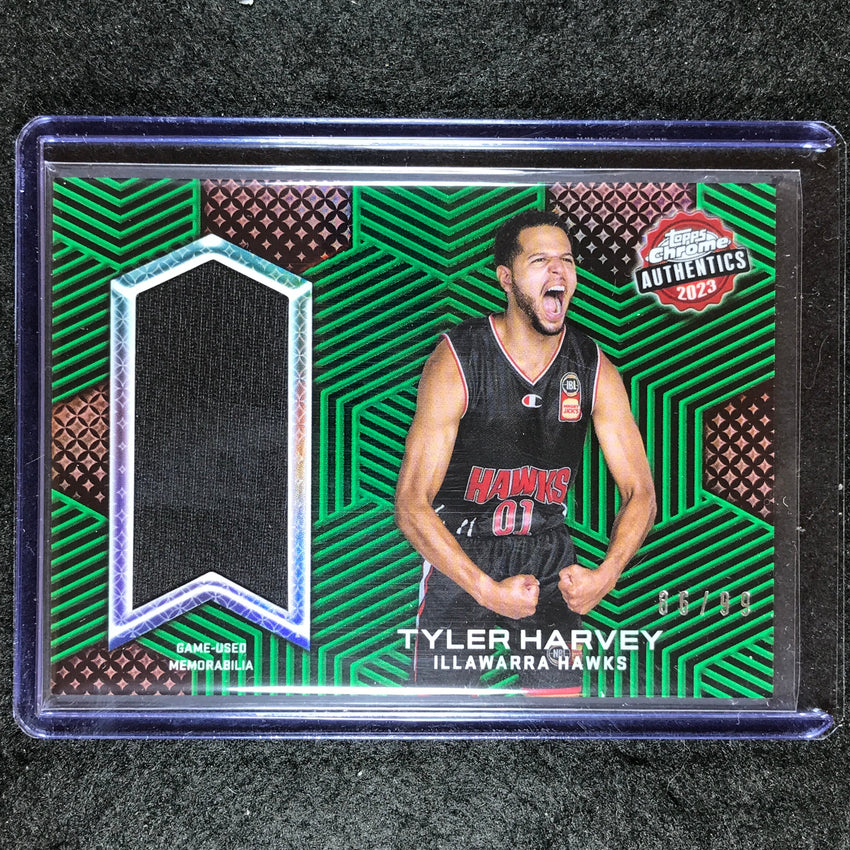 2022-23 Topps Chrome NBL TYLER HARVEY Authentics Jersey Relic Green 86/99