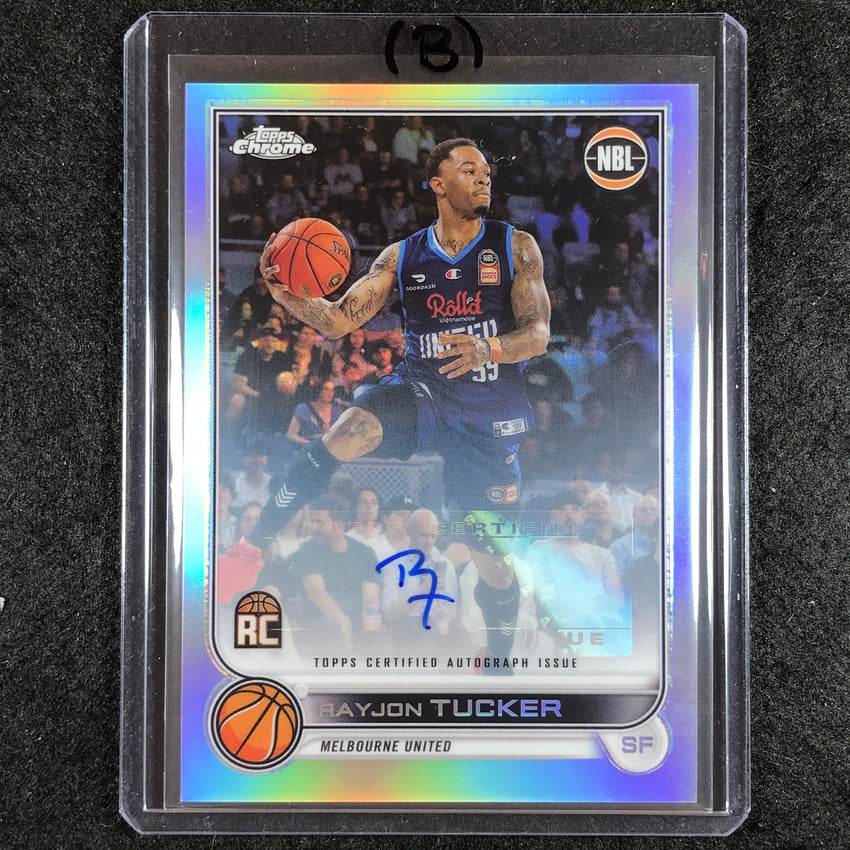 2022-23 Topps Chrome NBL RAYJON TUCKER Autographs Refractor Rookie Auto No. 48 (B)