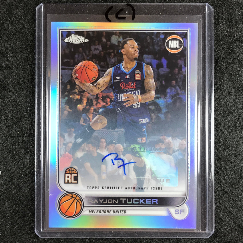 2022-23 Topps Chrome NBL RAYJON TUCKER Autographs Refractor Rookie Auto No. 48 (C)