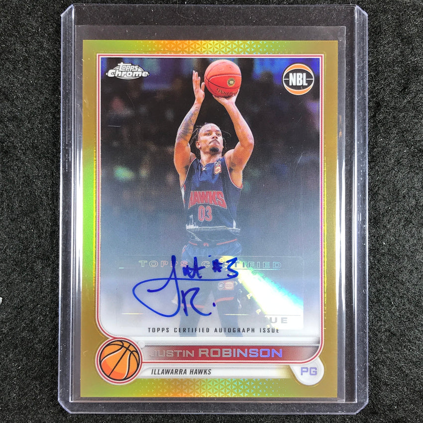 2022-23 Topps Chrome NBL JUSTIN ROBINSON Autographs Auto Gold 41/50