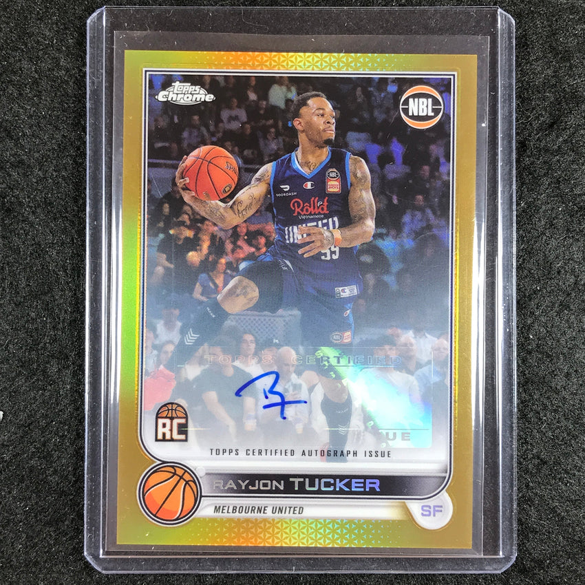 2022-23 Topps Chrome NBL RAYJON TUCKER Autographs Rookie Auto Gold 18/50