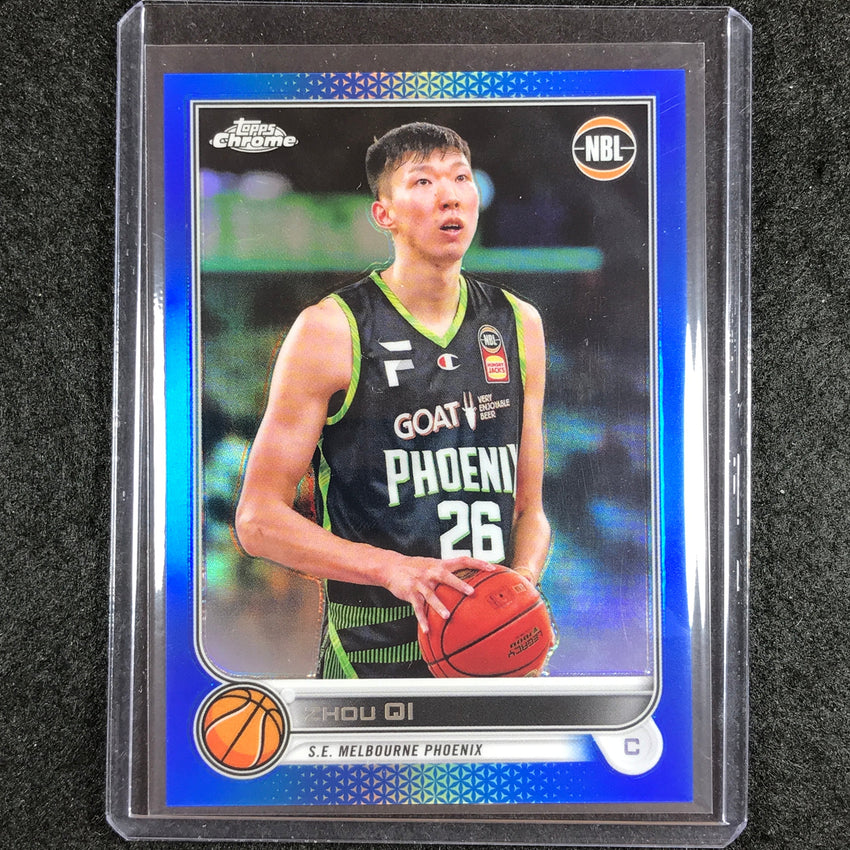 2022-23 Topps Chrome NBL ZHOU QI Blue /75 No. 77