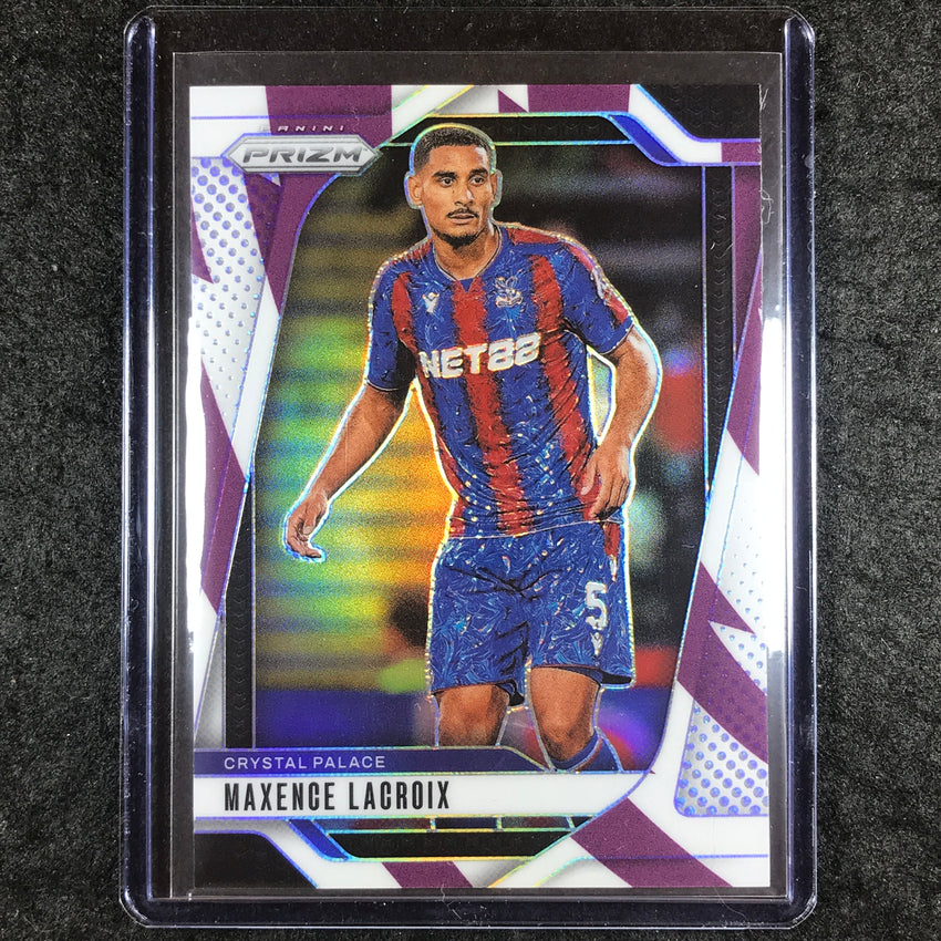 2024-25 Prizm EPL MAXENCE LACROIX Base Purple and White Stripes 43/92 #169