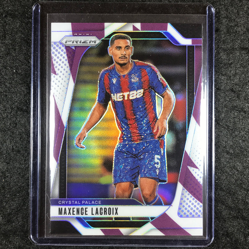 2024-25 Prizm EPL MAXENCE LACROIX Base Purple and White Stripes 14/92 #169
