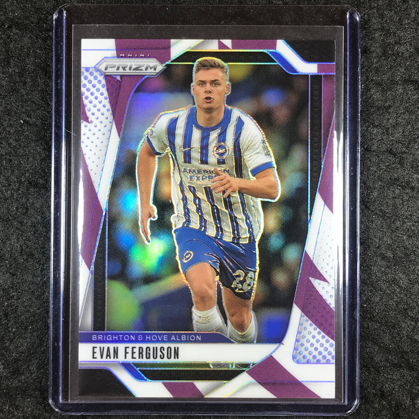 2024-25 Prizm EPL EVAN FERGUSON Base Purple and White Stripes 7/92 #182