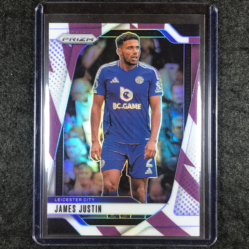 2024-25 Prizm EPL JAMES JUSTIN Base Purple and White Stripes 91/92 #267