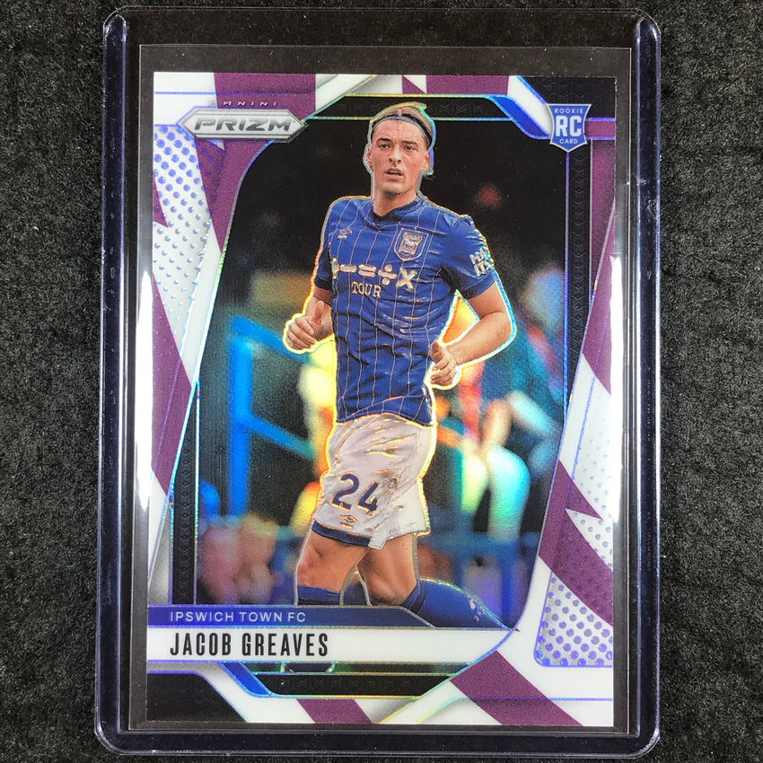 2024-25 Prizm EPL JACOB GREAVES Rookie Base Purple and White Stripes 88/92 #280