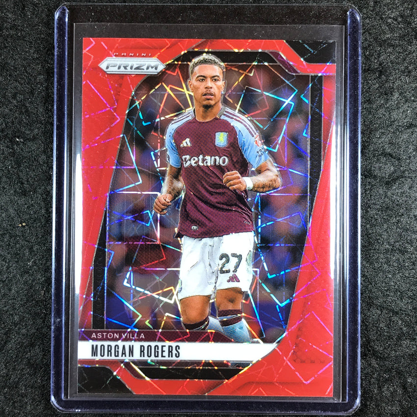 2024-25 Prizm EPL MORGAN ROGERS Base Red Lazer 28/49 #66