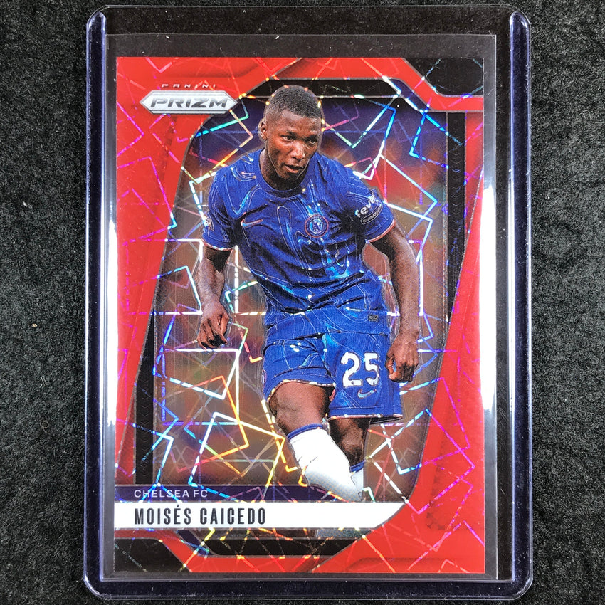 2024-25 Prizm EPL MOISES CAICEDO Base Red Lazer 15/49 #102