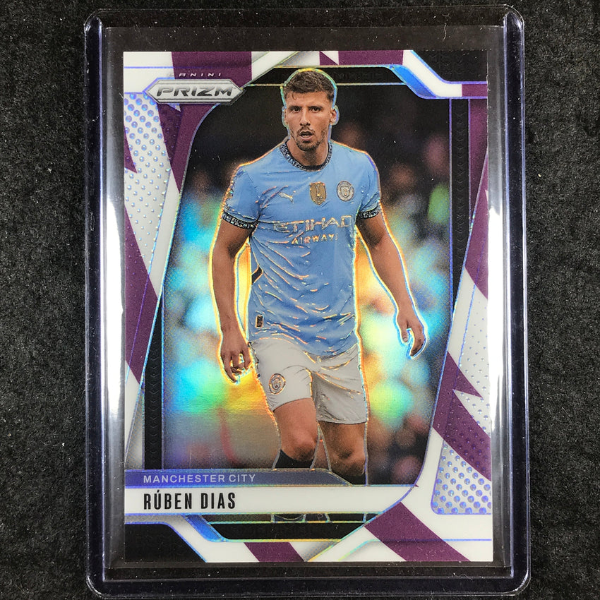 2024-25 Prizm EPL RUBEN DIAS Base Purple and White Stripes 75/92 #3
