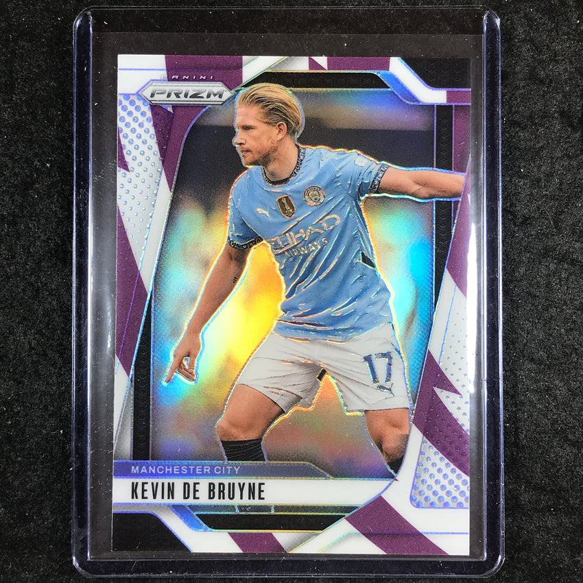 2024-25 Prizm EPL KEVIN DE BRUYNE Base Purple and White Stripes 24/92 #4