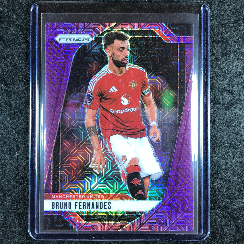 2024-25 Prizm EPL BRUNO FERNANDES Base Purple Mojo 20/25 #129