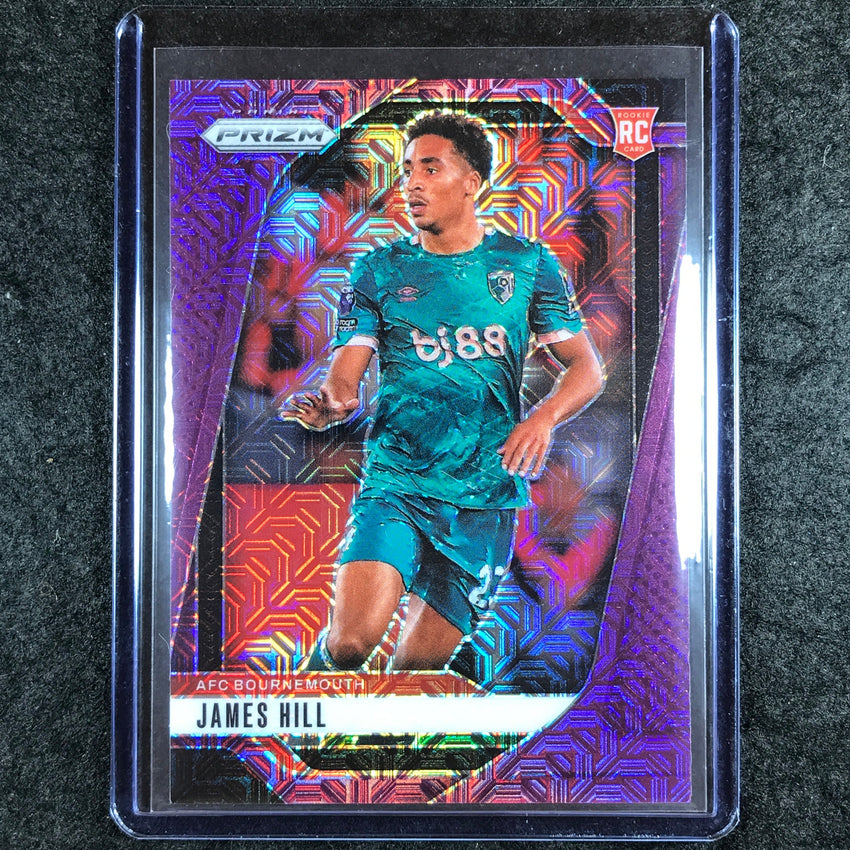 2024-25 Prizm EPL JAMES HILL Rookie Base Purple Mojo 18/25 #198