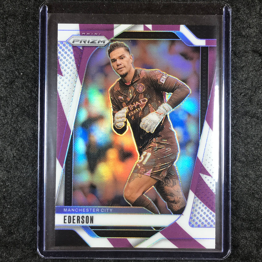 2024-25 Prizm EPL EDERSON Base Purple and White Stripes 2/92 #7