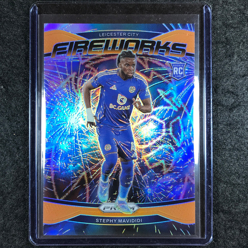 2024-25 Prizm EPL STEPHY MAVIDIDI Fireworks Rookie Orange 7/25 #18