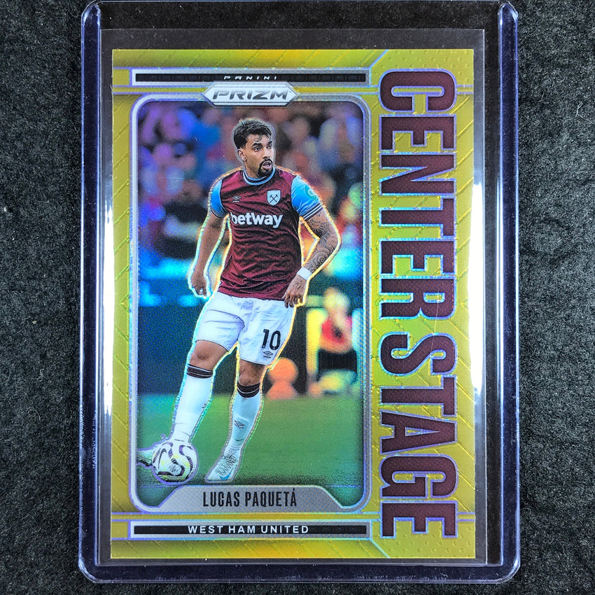 2024-25 Prizm EPL LUCAS PAQUETA Center Stage Gold 1/10 #9