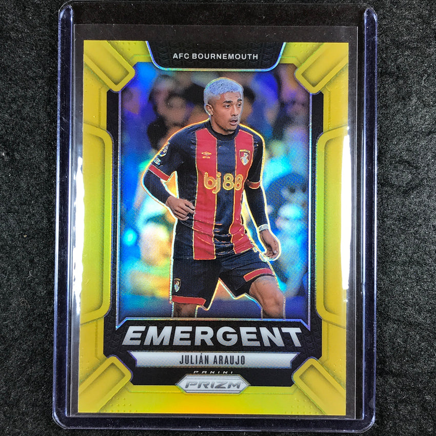 2024-25 Prizm EPL JULIAN ARAUJO Emergent Gold 5/10 #26