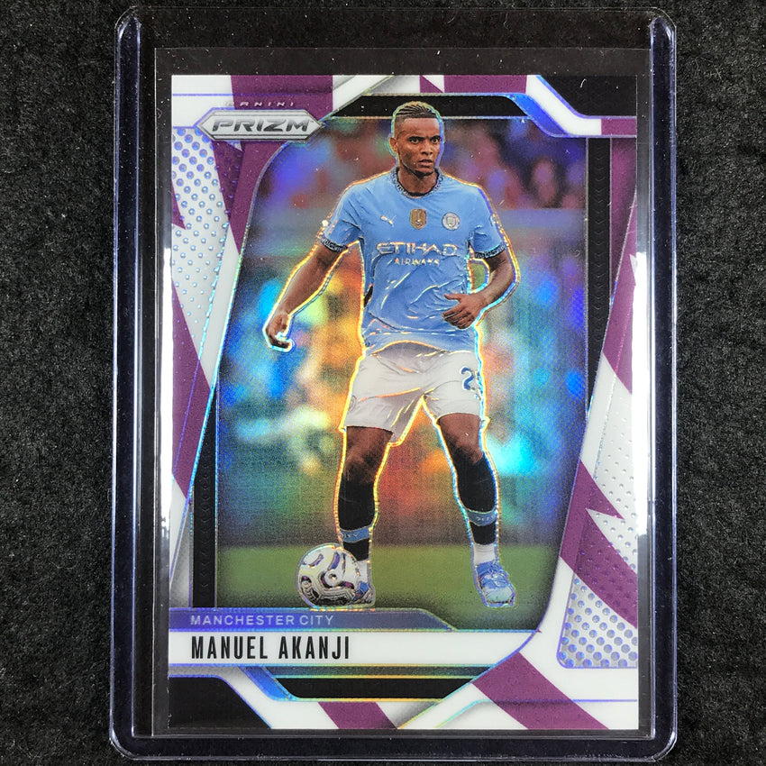 2024-25 Prizm EPL MANUEL AKANJI Base Purple and White Stripes 27/92 #18