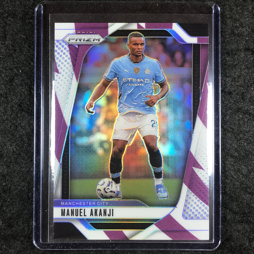 2024-25 Prizm EPL MANUEL AKANJI Base Purple and White Stripes 61/92 #18