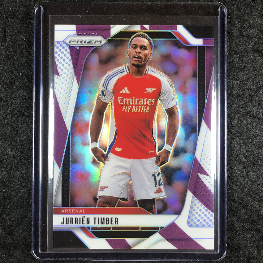 2024-25 Prizm EPL JURRIEN TIMBER Base Purple and White Stripes 31/92 #25