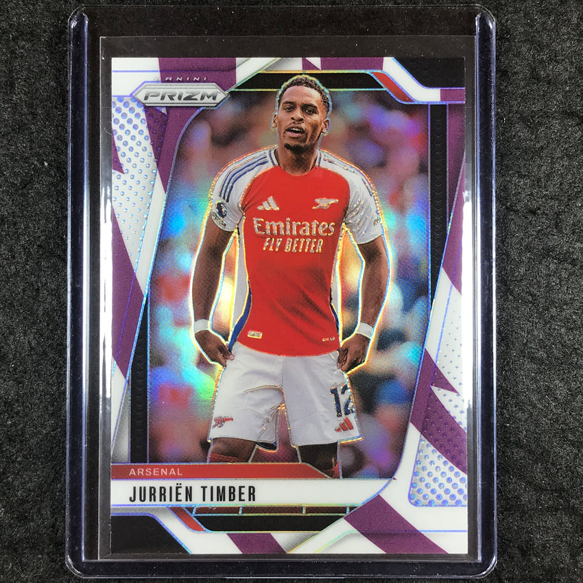 2024-25 Prizm EPL JURRIEN TIMBER Base Purple and White Stripes 84/92 #25