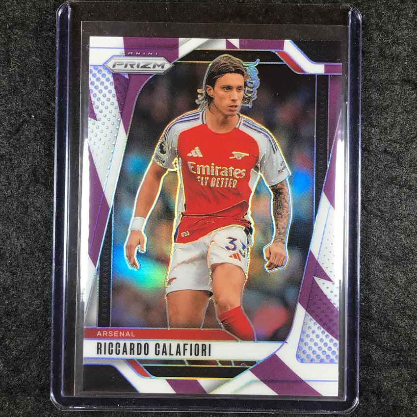 2024-25 Prizm EPL RICCARDO CALAFIORI Base Purple and White Stripes 10/92 #30