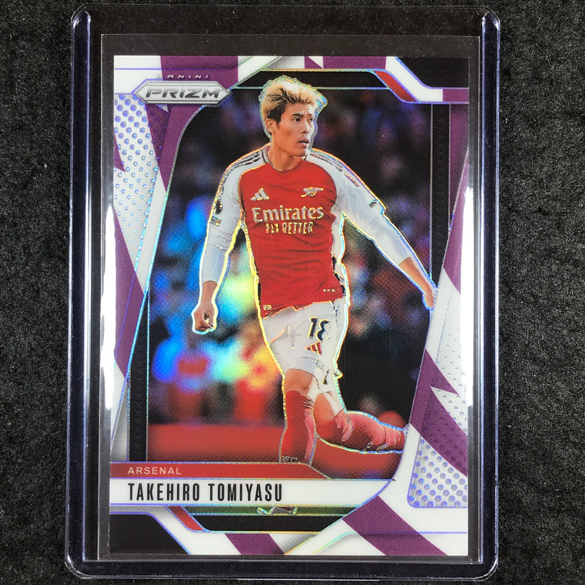2024-25 Prizm EPL TAKEHIRO TOMIYASU Base Purple and White Stripes 74/92 #34