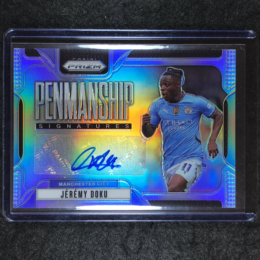 2024-25 Prizm EPL JEREMY DOKU Penmanship Auto Silver 37/99