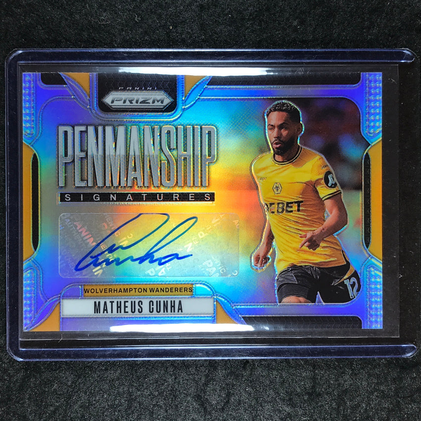 2024-25 Prizm EPL MATHEUS CUNHA Penmanship Auto Silver 77/99