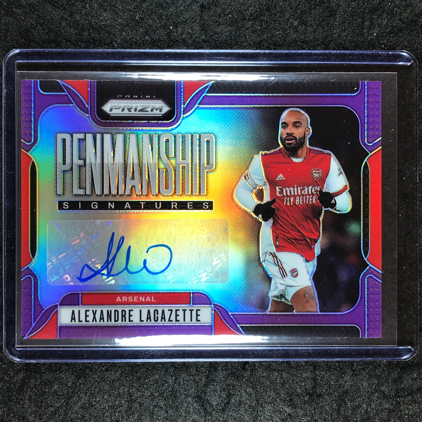 2024-25 Prizm EPL ALEXANDRE LACAZETTE Penmanship Auto Purple 23/25