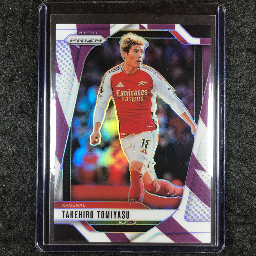 2024-25 Prizm EPL TAKEHIRO TOMIYASU Base Purple and White Stripes 49/92 #34
