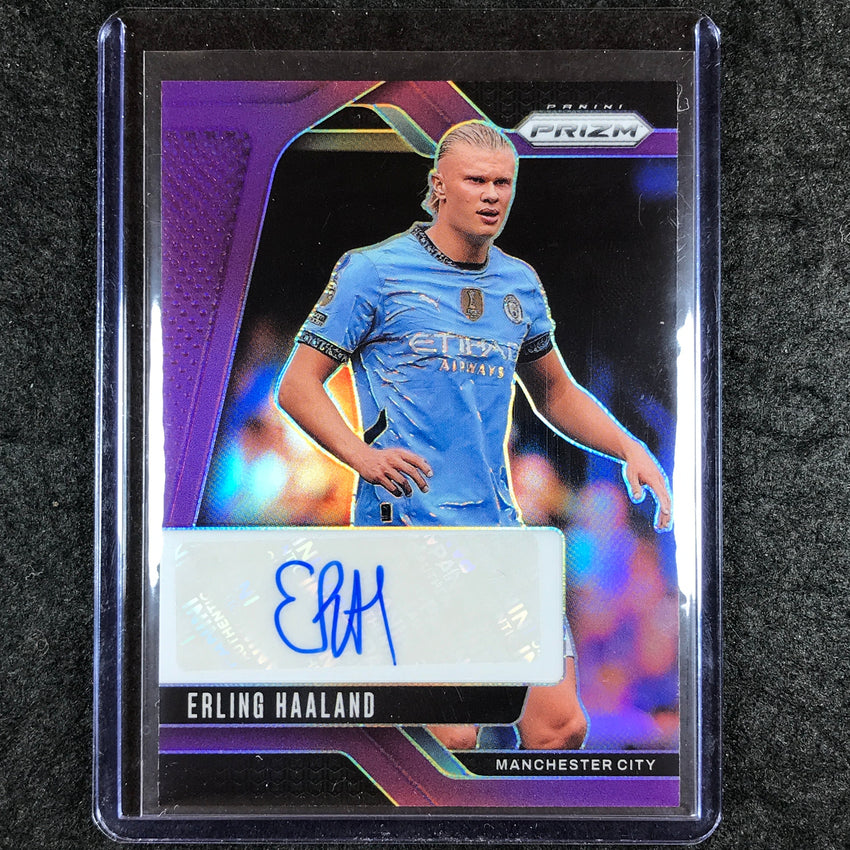 2024-25 Prizm EPL ERLING HAALAND Signatures Auto Purple 1/25