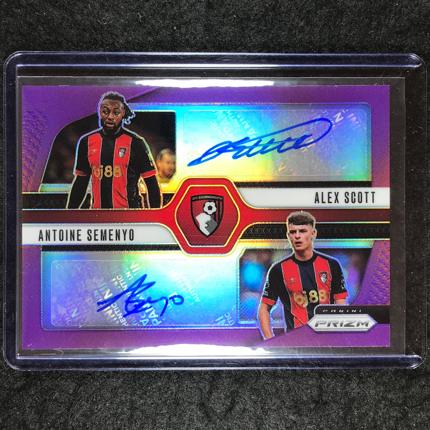 2024-25 Prizm EPL ANTOINE SEMENYO ALEX SCOTT Dual Signatures Purple 9/10